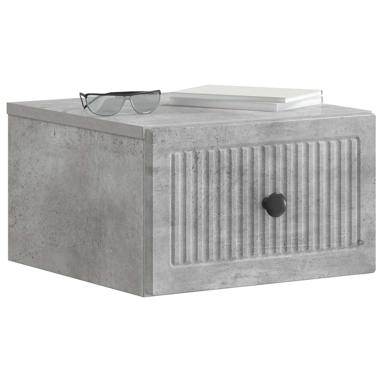vidaXL Wall-Mounted Bedside Cabinet Concrete Grey 33 x 34.5 x 20 cm