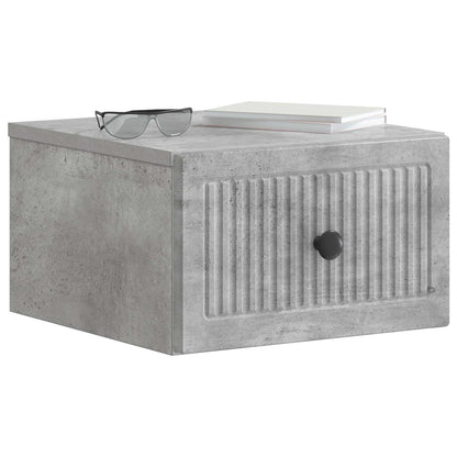 vidaXL Wall-Mounted Bedside Cabinet Concrete Grey 33 x 34.5 x 20 cm