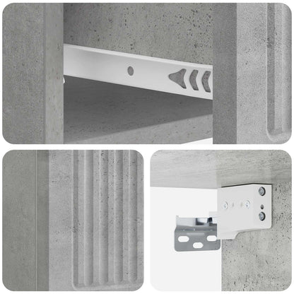 vidaXL Wall-Mounted Bedside Cabinet with Drawer 2 pcs Concrete Grey