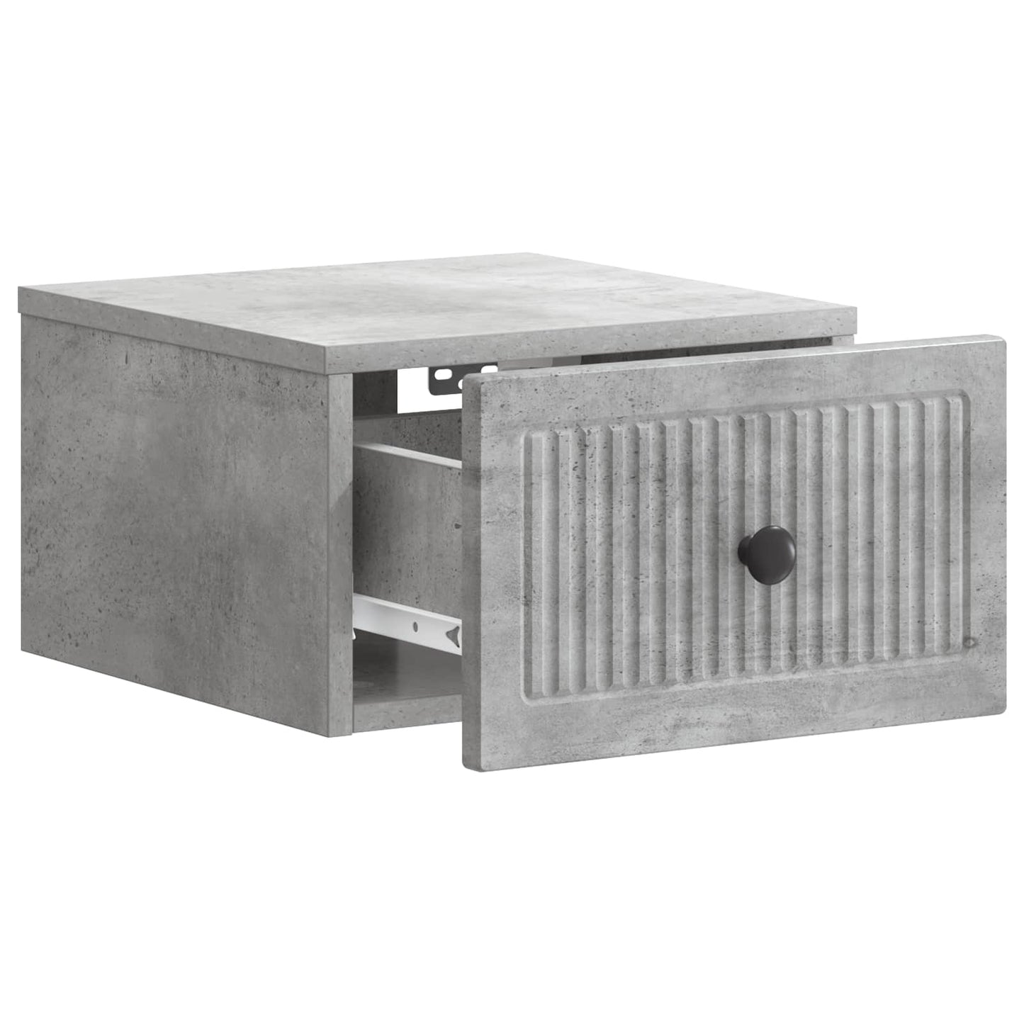 vidaXL Wall-Mounted Bedside Cabinet with Drawer 2 pcs Concrete Grey