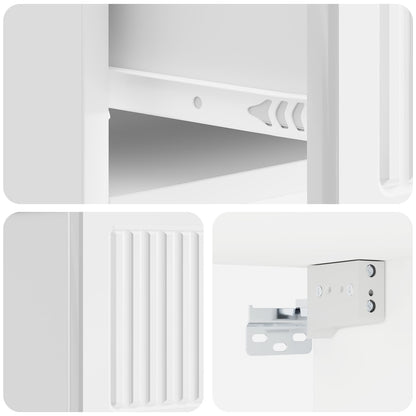 vidaXL Wall-Mounted Bedside Cabinet High Gloss White 33 x 34.5 x 20 cm