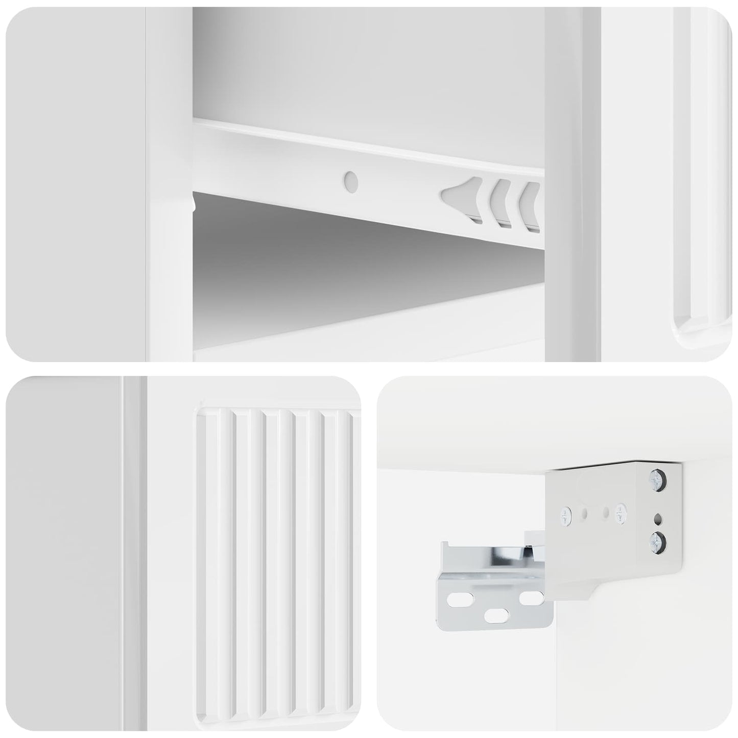 vidaXL Wall-Mounted Bedside Cabinet with Drawer 2 pcs High Gloss White