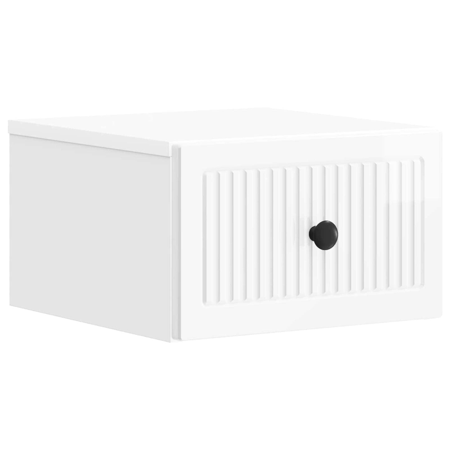 vidaXL Wall-Mounted Bedside Cabinet with Drawer 2 pcs High Gloss White