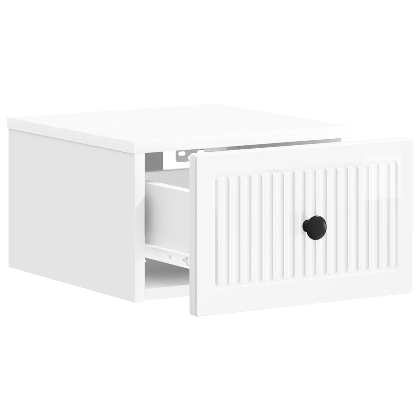 vidaXL Wall-Mounted Bedside Cabinet with Drawer 2 pcs High Gloss White