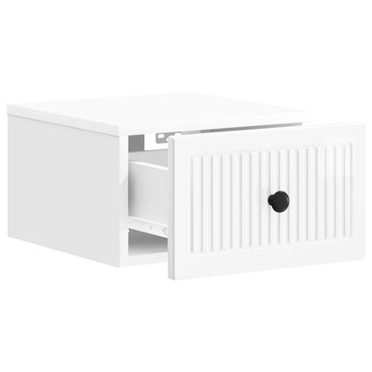vidaXL Wall-Mounted Bedside Cabinet with Drawer 2 pcs High Gloss White