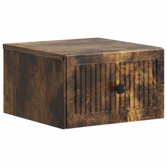 vidaXL Wall-Mounted Bedside Cabinet Smoked Oak 33 x 34.5 x 20 cm