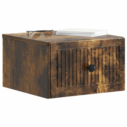 vidaXL Wall-Mounted Bedside Cabinet Smoked Oak 33 x 34.5 x 20 cm