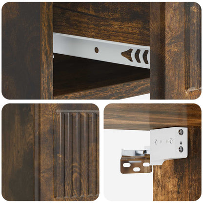 vidaXL Wall-Mounted Bedside Cabinet 2 pcs Smoked Oak 33 x 34.5 x 20 cm