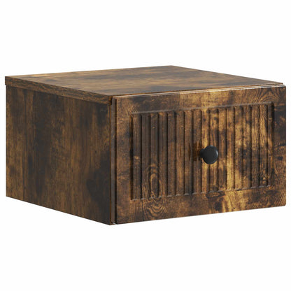 vidaXL Wall-Mounted Bedside Cabinet 2 pcs Smoked Oak 33 x 34.5 x 20 cm