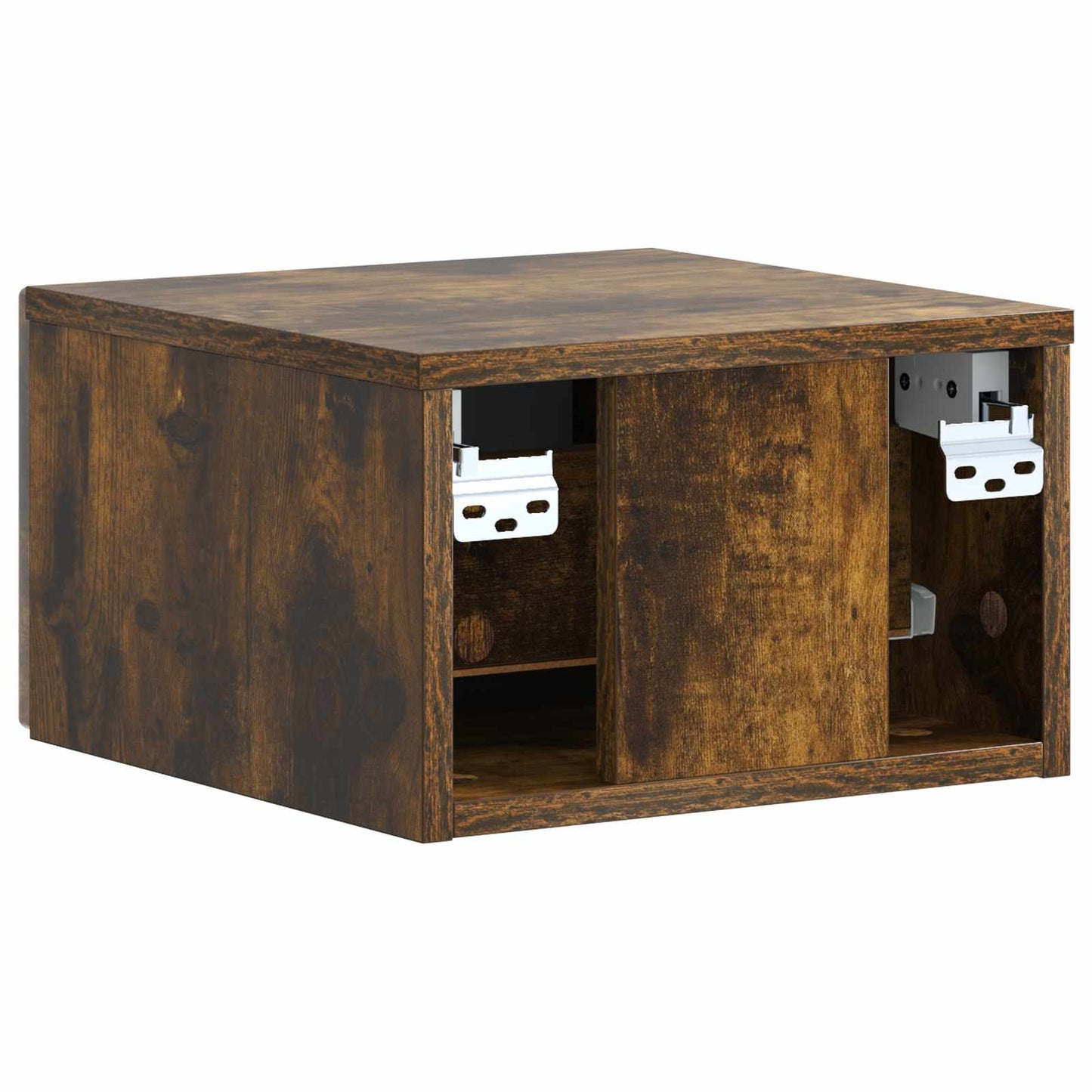 vidaXL Wall-Mounted Bedside Cabinet 2 pcs Smoked Oak 33 x 34.5 x 20 cm