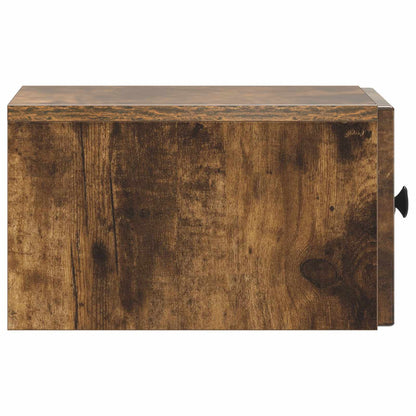 vidaXL Wall-Mounted Bedside Cabinet 2 pcs Smoked Oak 33 x 34.5 x 20 cm