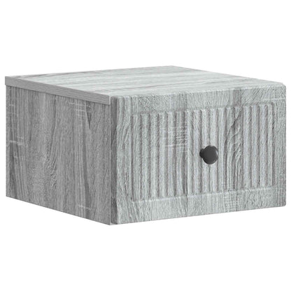 vidaXL Wall-Mounted Bedside Cabinet Grey Sonoma 33 x 34.5 x 20 cm