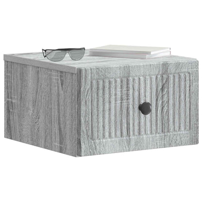 vidaXL Wall-Mounted Bedside Cabinet Grey Sonoma 33 x 34.5 x 20 cm