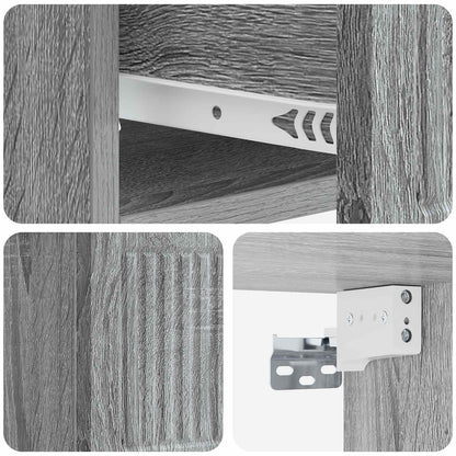 vidaXL Wall-Mounted Bedside Cabinet 2 pcs Grey Sonoma Engineered Wood