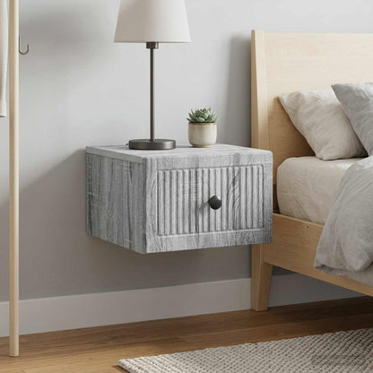 vidaXL Wall-Mounted Bedside Cabinet 2 pcs Grey Sonoma Engineered Wood