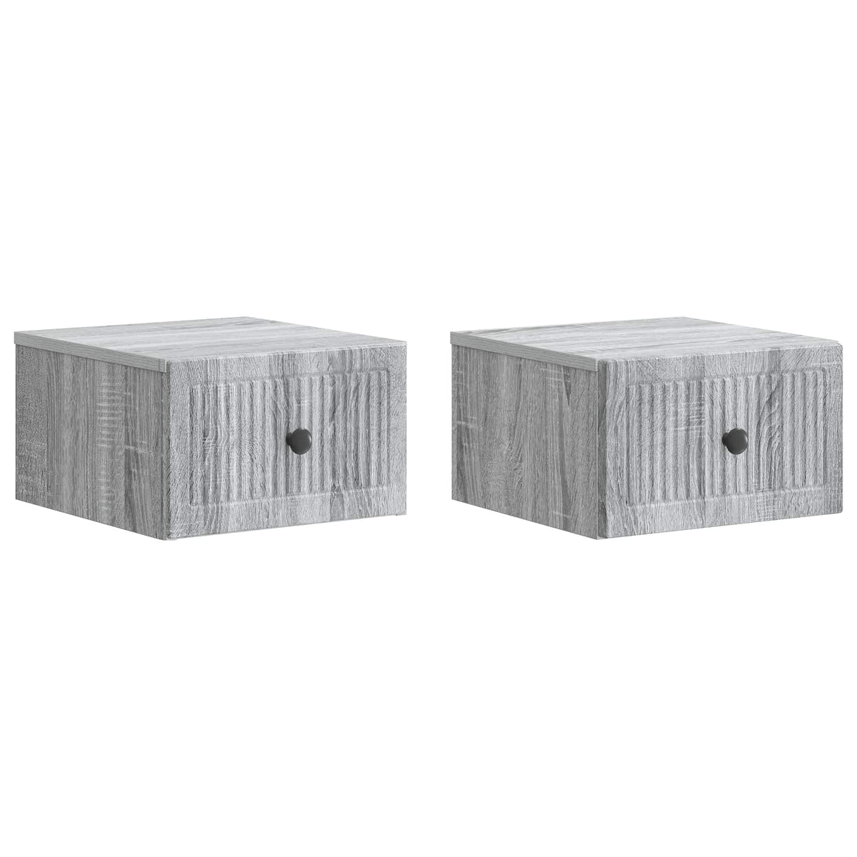 vidaXL Wall-Mounted Bedside Cabinet 2 pcs Grey Sonoma