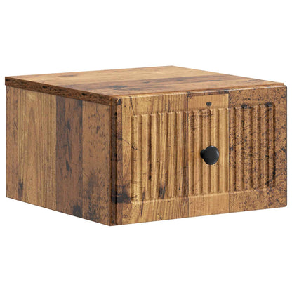 vidaXL Wall-Mounted Bedside Cabinet Old Wood 33 x 34.5 x 20 cm
