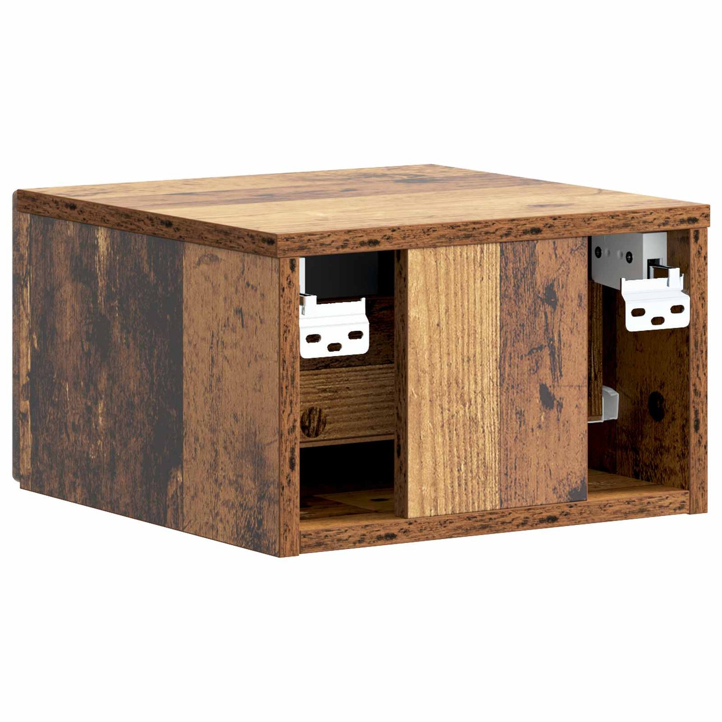 vidaXL Wall-Mounted Bedside Cabinet 2 pcs Old Wood 33 x 34.5 x 20 cm