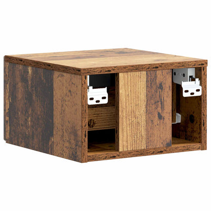vidaXL Wall-Mounted Bedside Cabinet 2 pcs Old Wood 33 x 34.5 x 20 cm