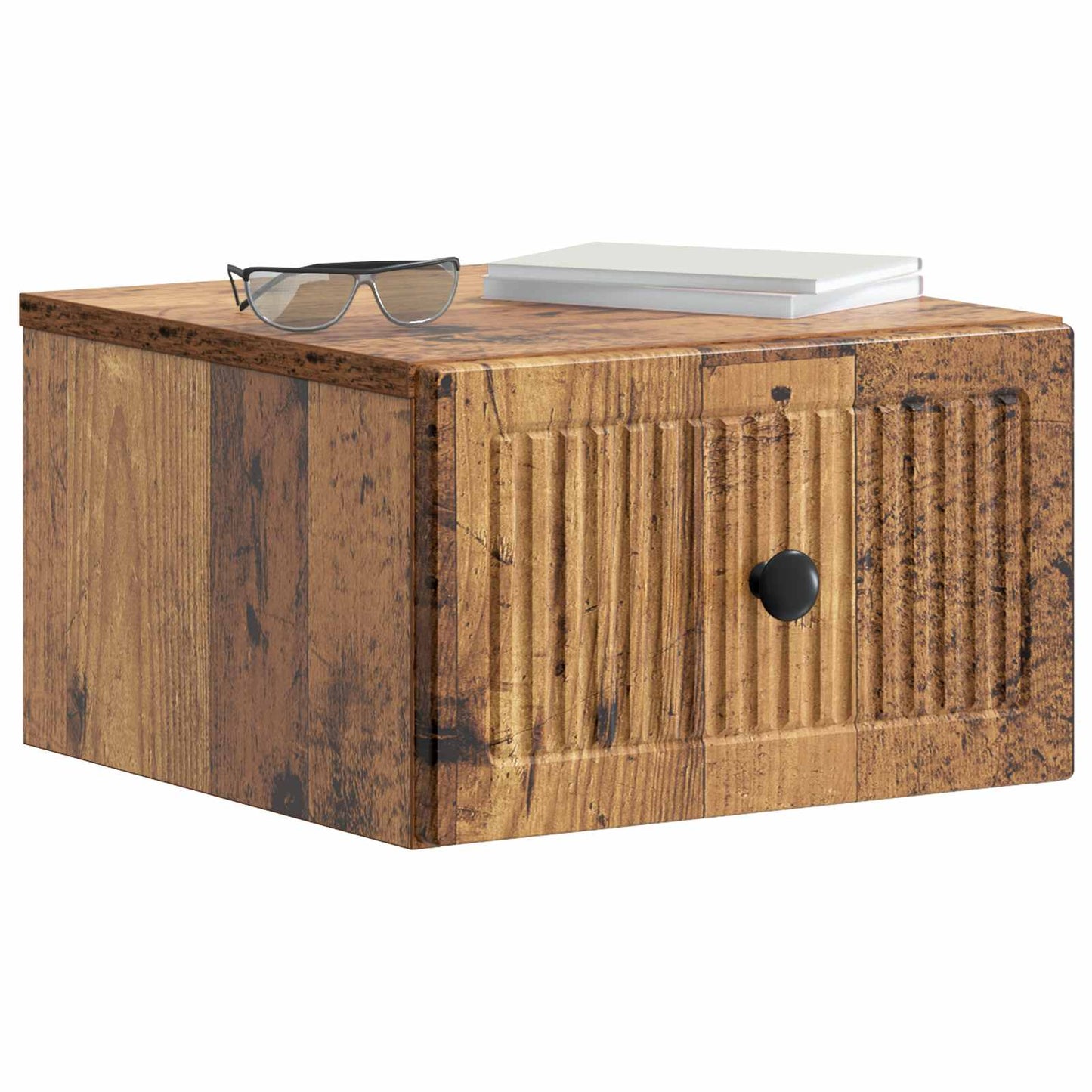 vidaXL Wall-Mounted Bedside Cabinet 2 pcs Old Wood 33 x 34.5 x 20 cm