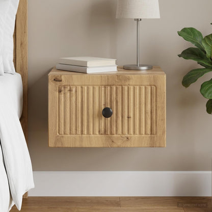 vidaXL Wall-Mounted Bedside Cabinet Artisan Oak 33 x 34.5 x 20 cm