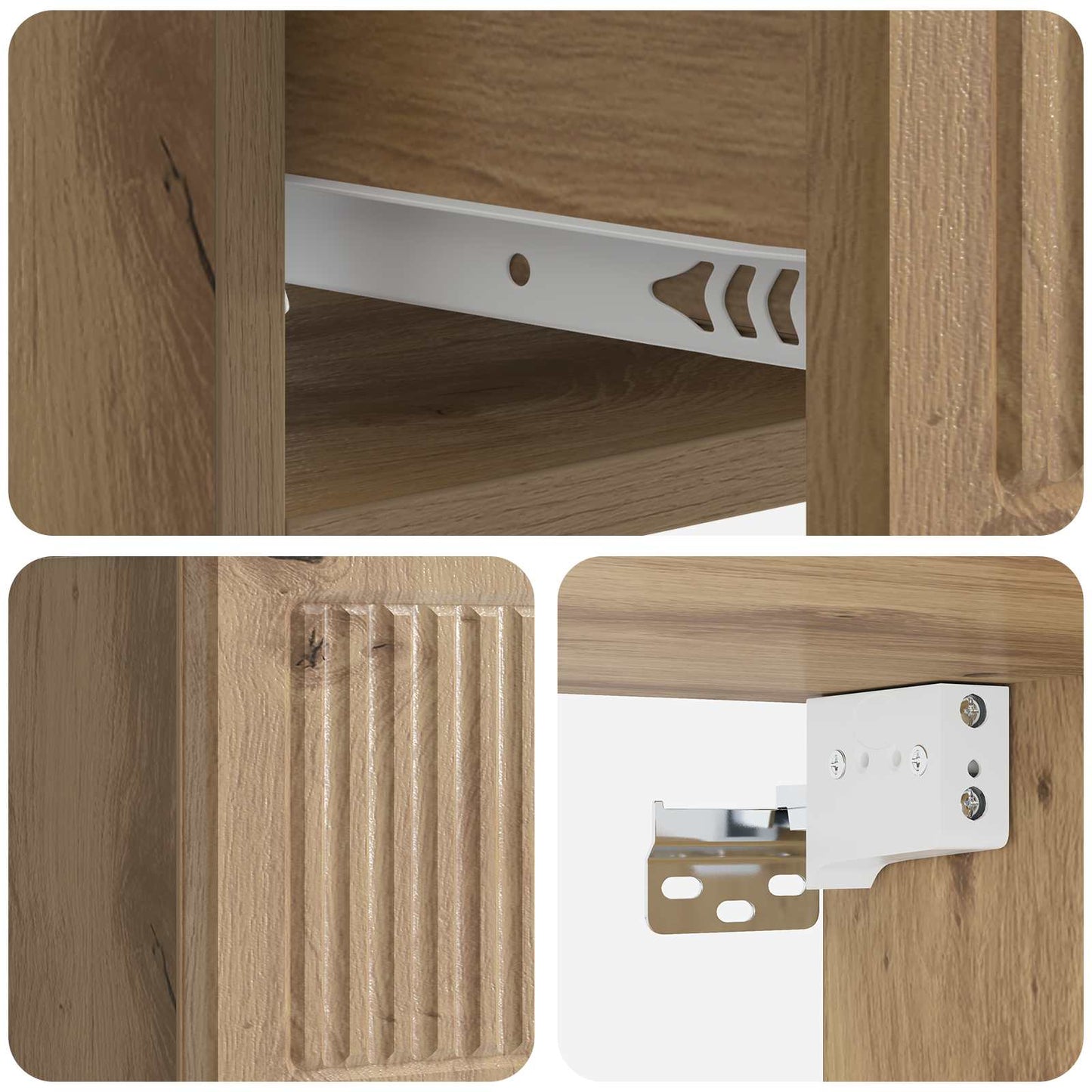 vidaXL Wall-Mounted Bedside Cabinet 2 pcs Artisan Oak