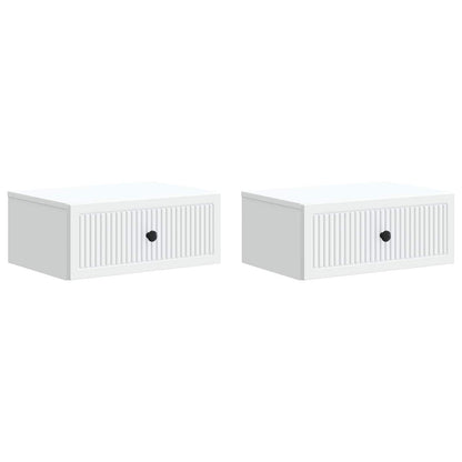 vidaXL Bedside Cabinet 2 pcs White 49 x 34.5 x 20 cm Engineered Wood