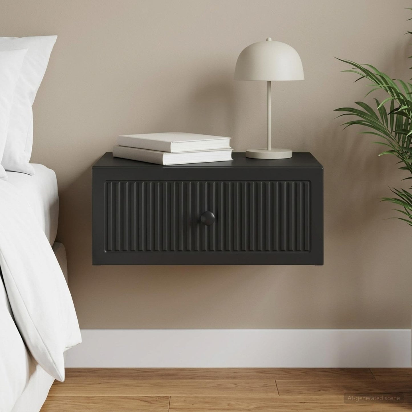 vidaXL Bedside Cabinet Black 49 x 34.5 x 20 cm Engineered Wood