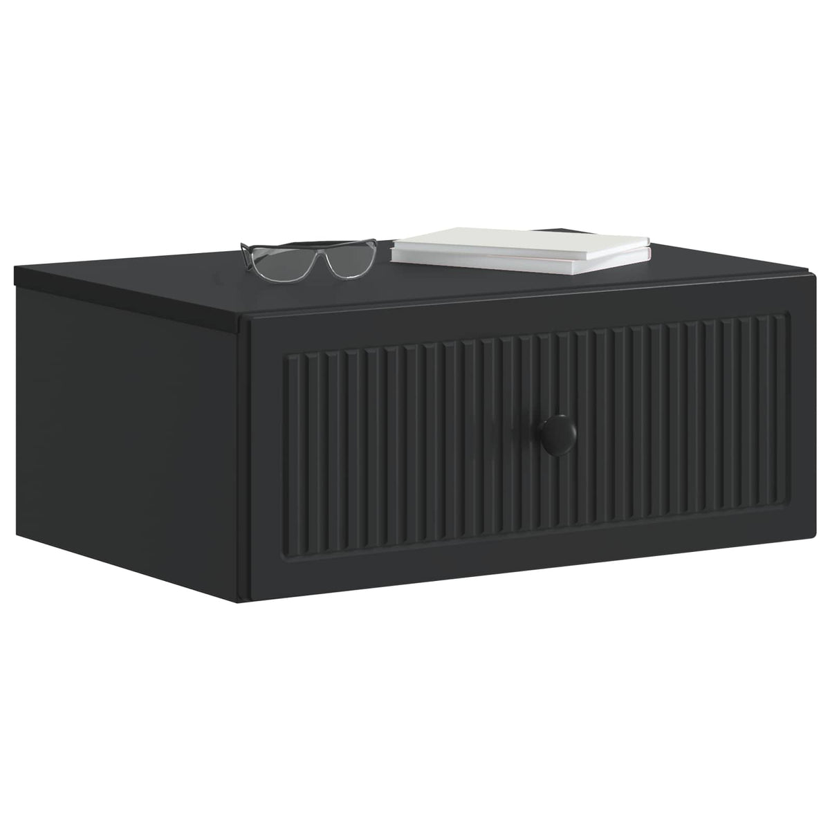 vidaXL Bedside Cabinet Black 49 x 34.5 x 20 cm Engineered Wood