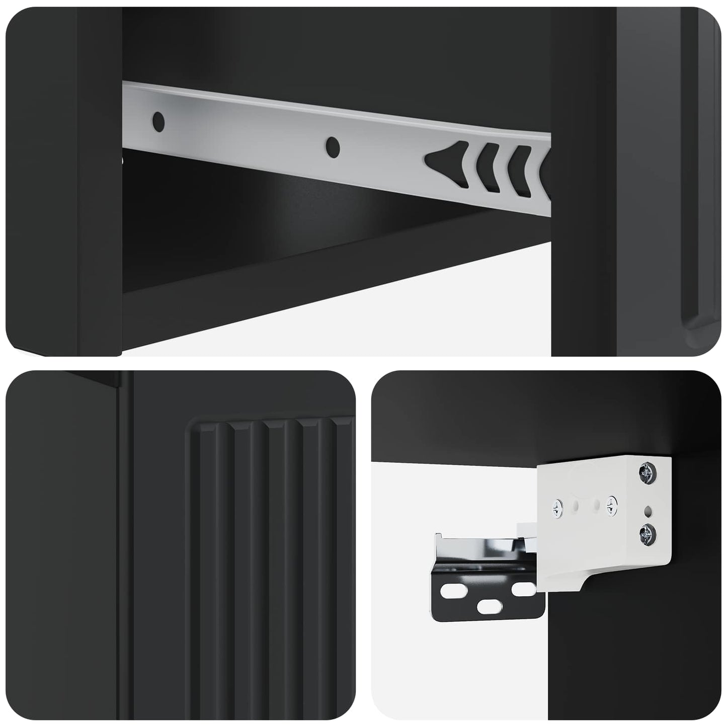 vidaXL Bedside Cabinet 2 pcs Black 49 x 34.5 x 20 cm Engineered Wood