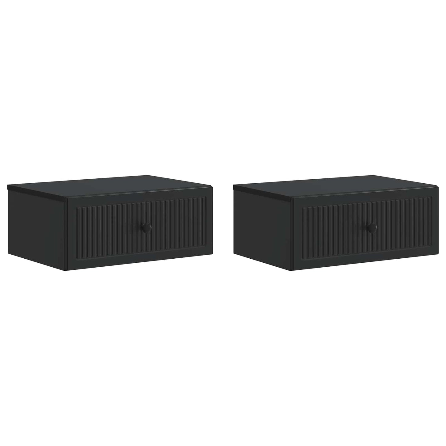 vidaXL Bedside Cabinet 2 pcs Black 49 x 34.5 x 20 cm Engineered Wood