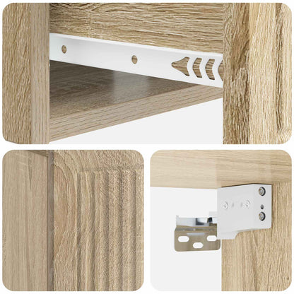 vidaXL Bedside Cabinet Sonoma Oak 49 x 34.5 x 20 cm Engineered Wood