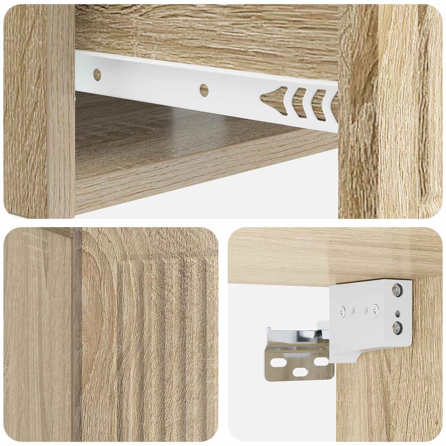 vidaXL Bedside Cabinet with Drawer 2 pcs Sonoma Oak 49 x 34.5 x 20 cm