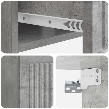 vidaXL Bedside Cabinet 2 pcs Concrete Grey 49 x 34.5 x 20 cm