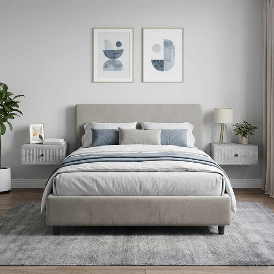 vidaXL Bedside Cabinet 2 pcs Concrete Grey 49 x 34.5 x 20 cm