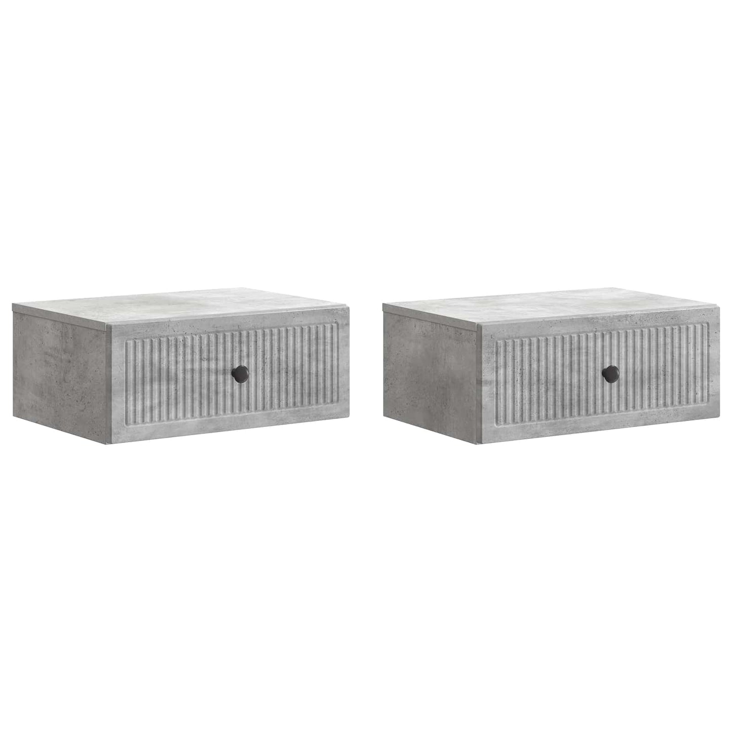 vidaXL Bedside Cabinet 2 pcs Concrete Grey 49 x 34.5 x 20 cm