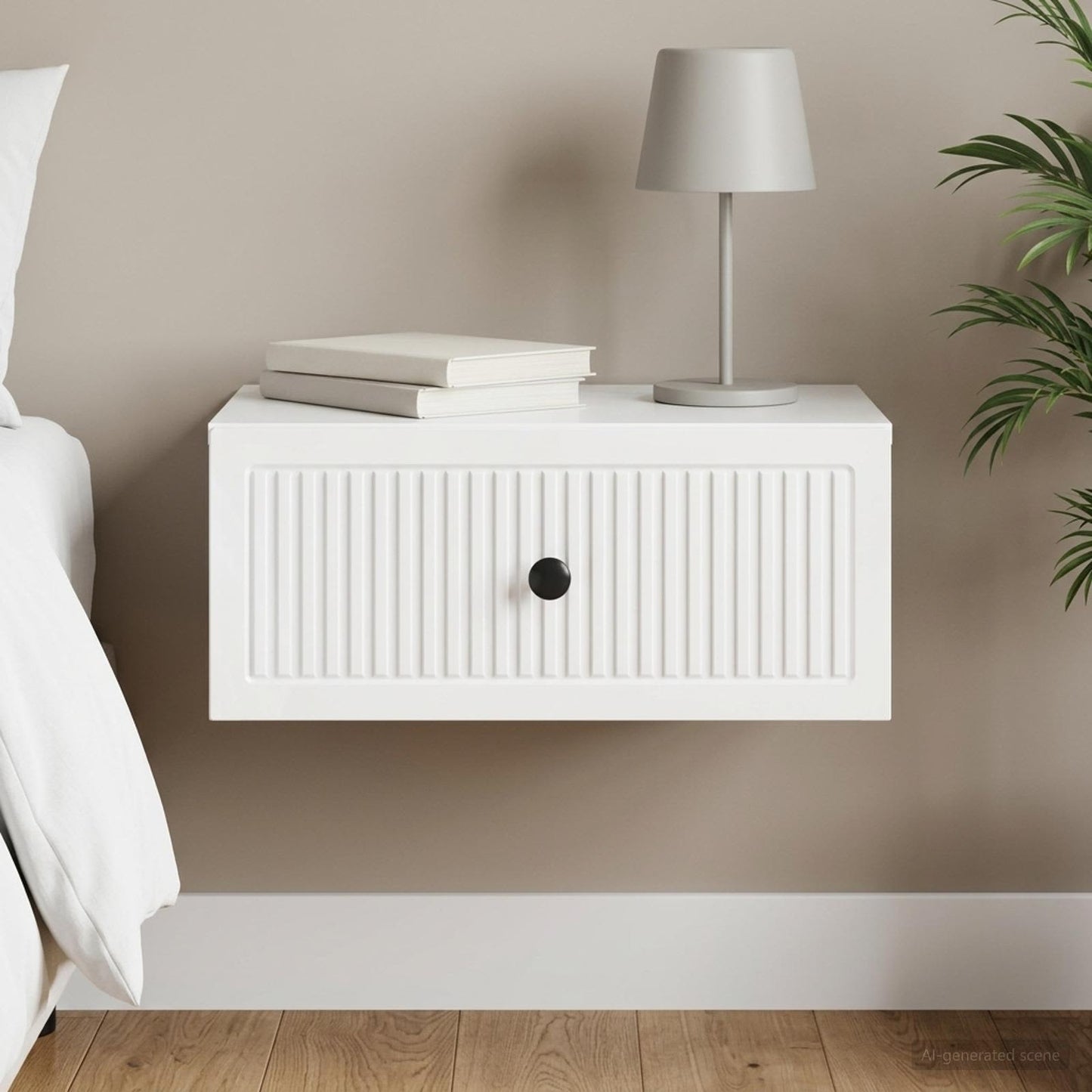 vidaXL Bedside Cabinet with Drawer High Gloss White 49 x 34.5 x 20 cm