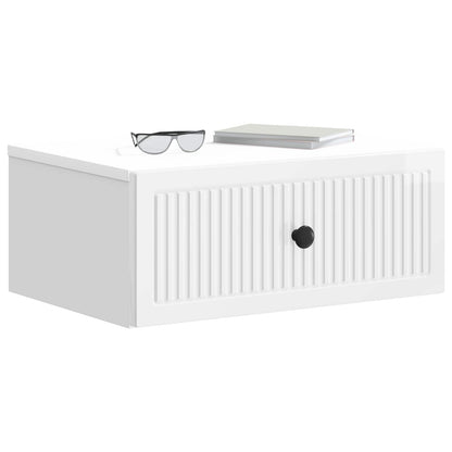 vidaXL Bedside Cabinet with Drawer High Gloss White 49 x 34.5 x 20 cm
