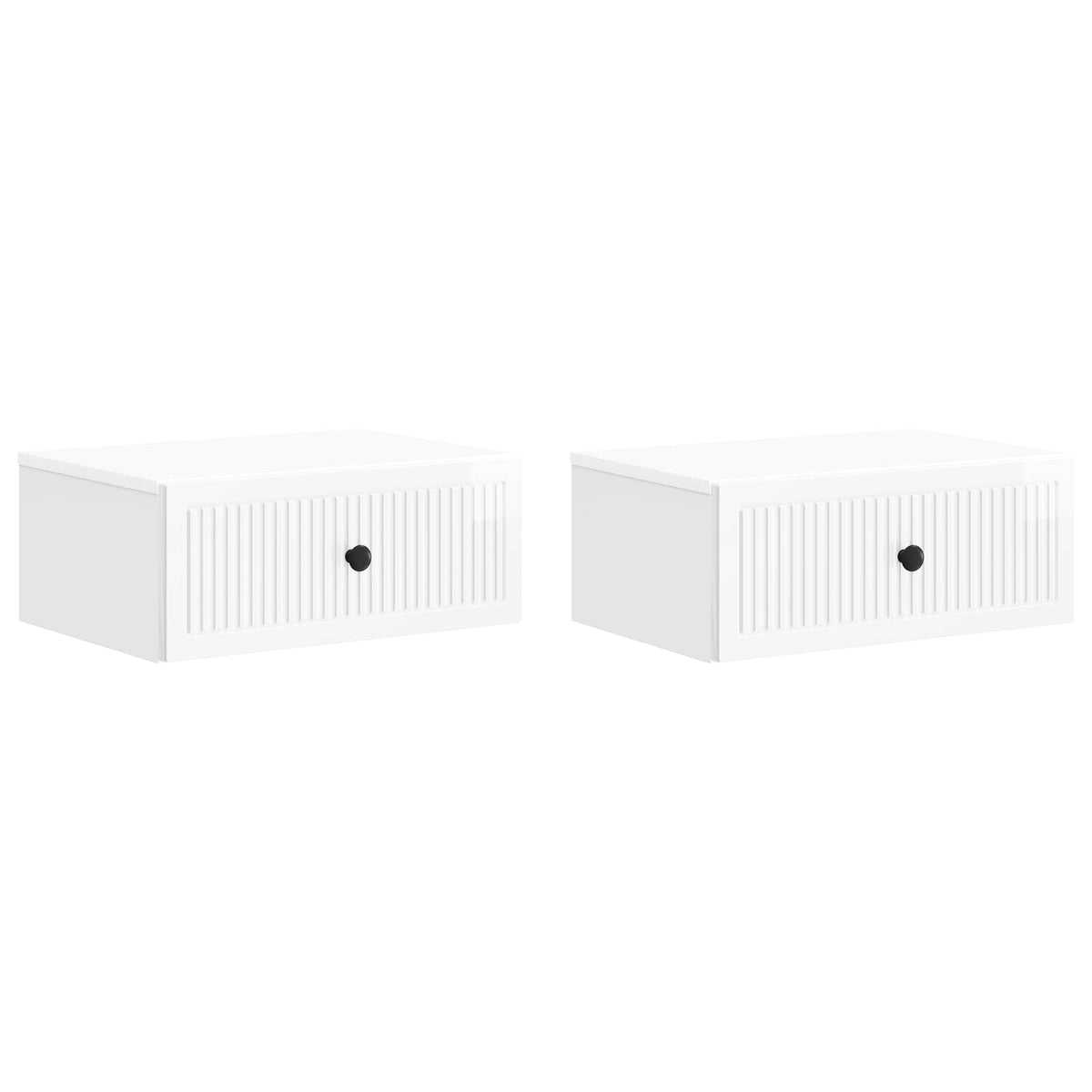 vidaXL Bedside Cabinet 2 pcs High Gloss White 49 x 34.5 x 20 cm