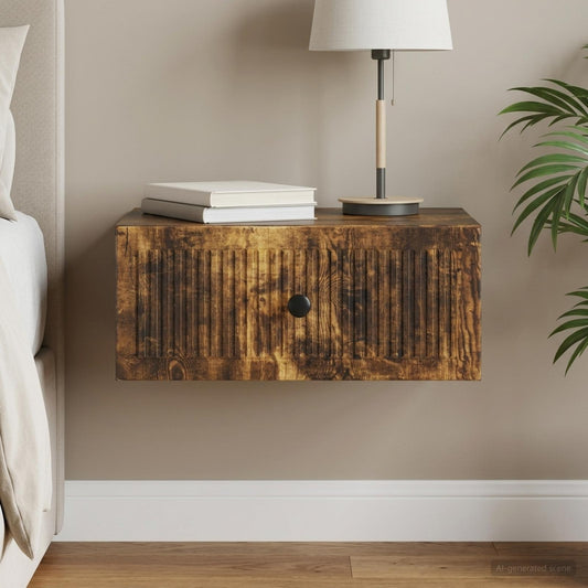 vidaXL Bedside Cabinet Smoked Oak 49 x 34.5 x 20 cm Engineered Wood