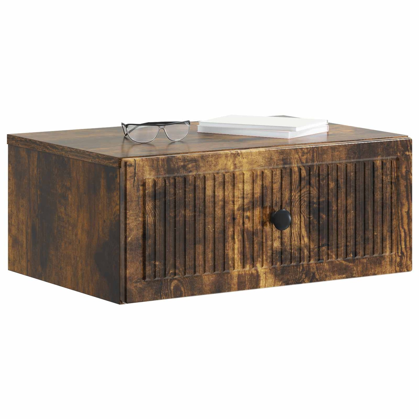vidaXL Bedside Cabinet with Drawer 2 pcs Smoked Oak 49 x 34.5 x 20 cm