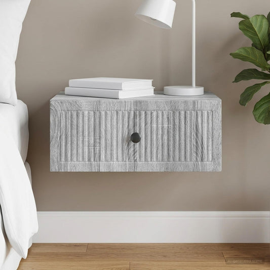 vidaXL Bedside Cabinet Grey Sonoma 49 x 34.5 x 20 cm Engineered Wood