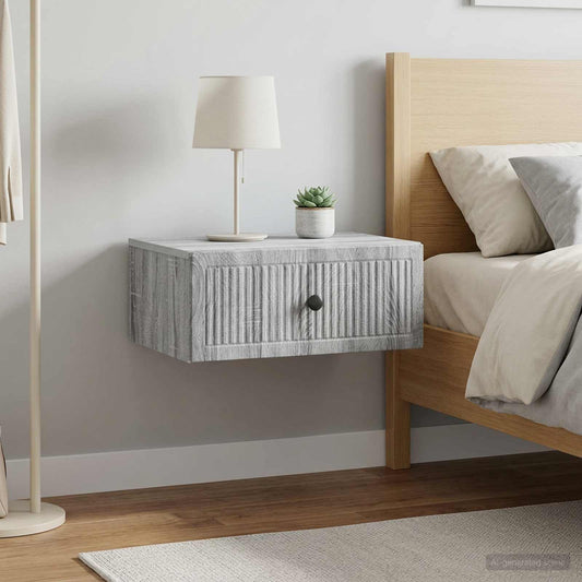 vidaXL Bedside Cabinet with Drawer 2 pcs Grey Sonoma 49 x 34.5 x 20 cm