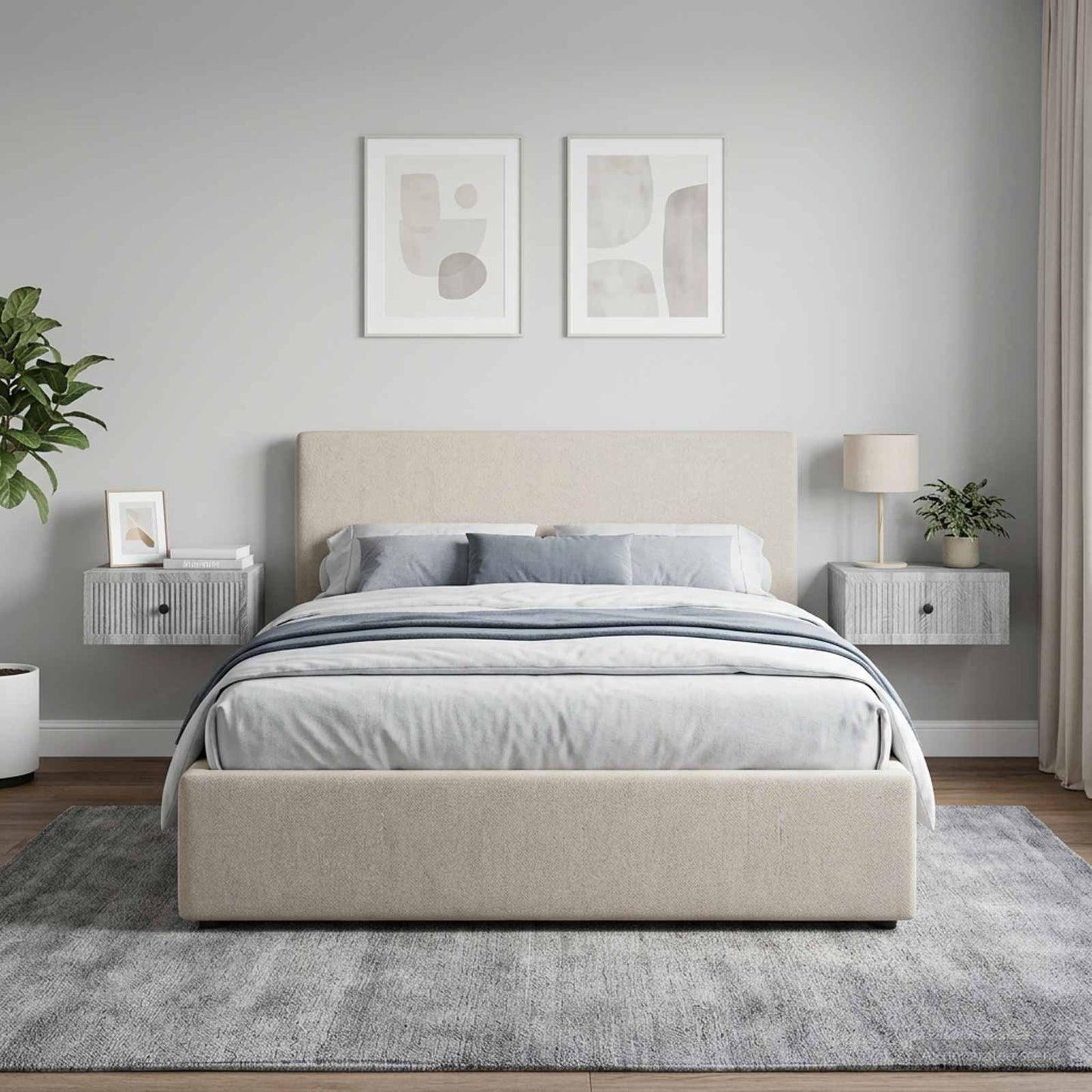 vidaXL Bedside Cabinet with Drawer 2 pcs Grey Sonoma 49 x 34.5 x 20 cm