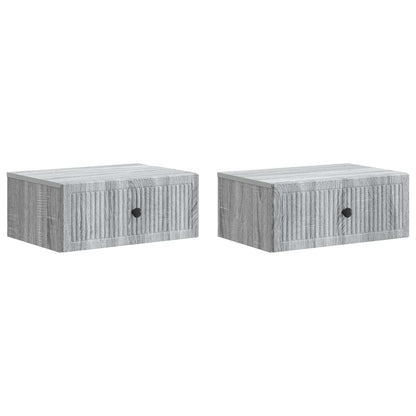 vidaXL Bedside Cabinet with Drawer 2 pcs Grey Sonoma 49 x 34.5 x 20 cm