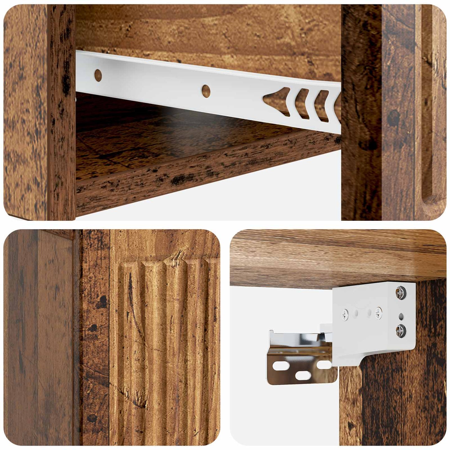 vidaXL Bedside Cabinet Old Wood 49 x 34.5 x 20 cm Engineered Wood