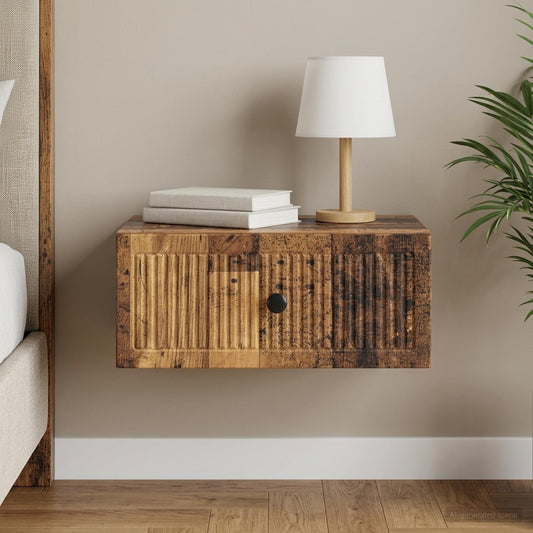 vidaXL Bedside Cabinet Old Wood 49 x 34.5 x 20 cm Engineered Wood