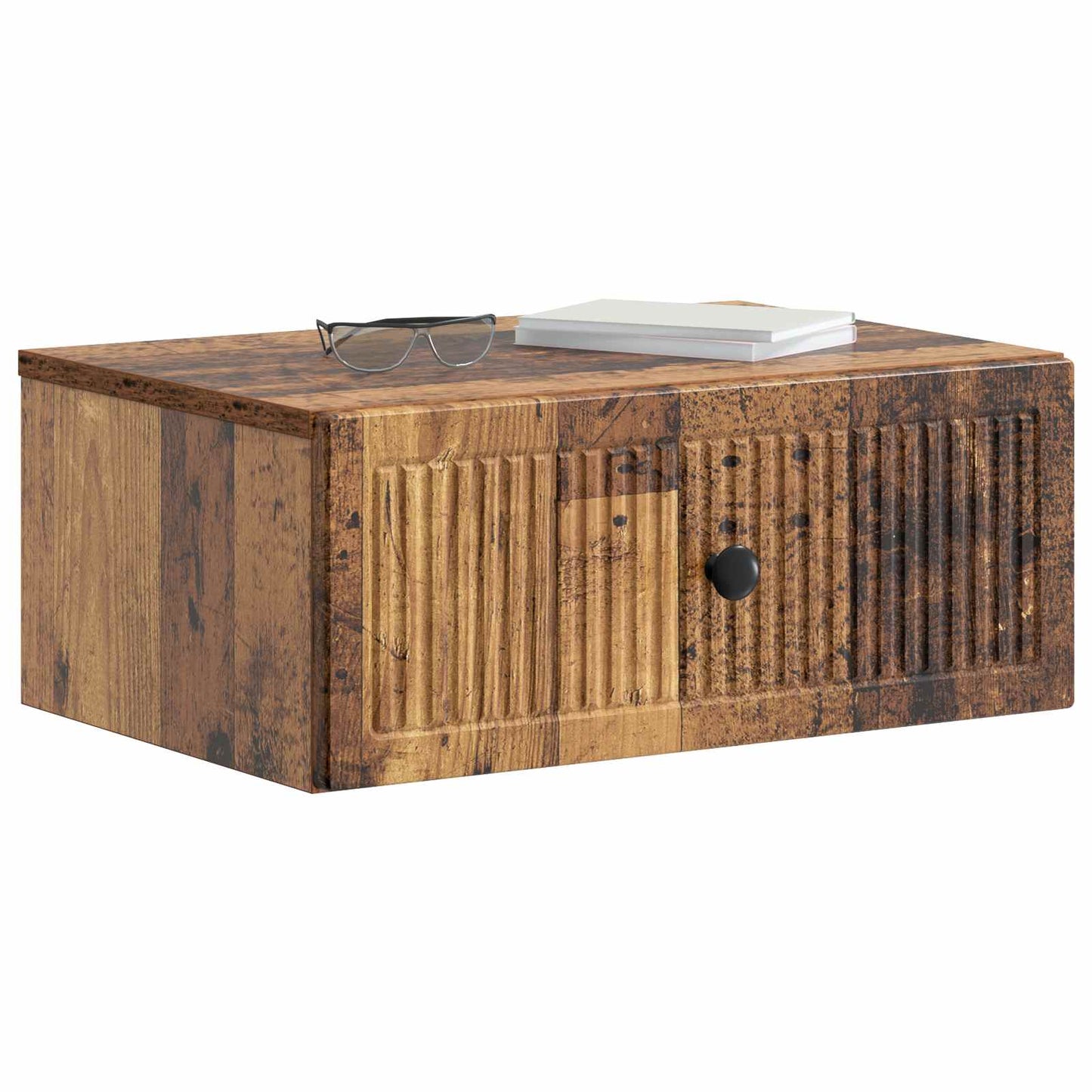vidaXL Bedside Cabinet with Drawer 2 pcs Old Wood 49 x 34.5 x 20 cm