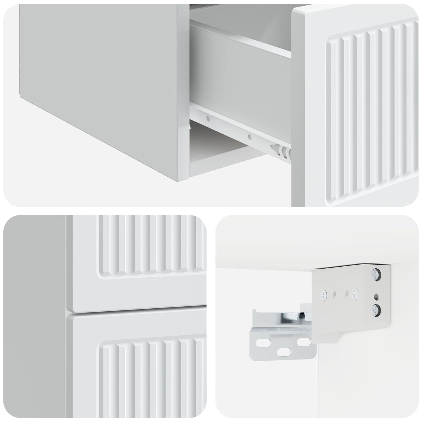 vidaXL Wall-Mounted Bedside Cabinet White 33 x 34.5 x 40 cm