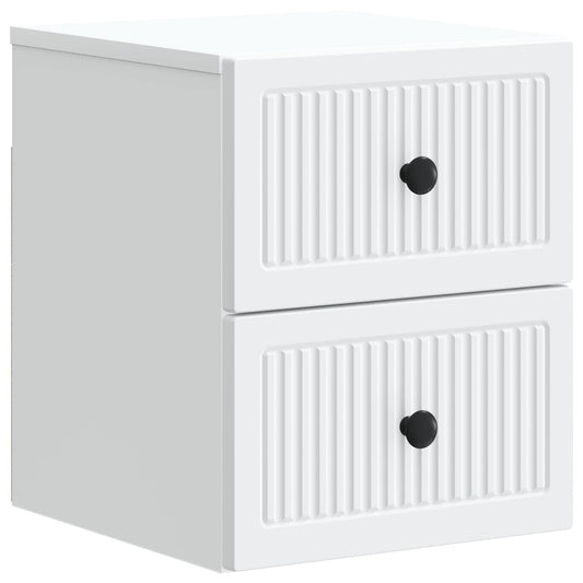 vidaXL Wall-Mounted Bedside Cabinet White 33 x 34.5 x 40 cm